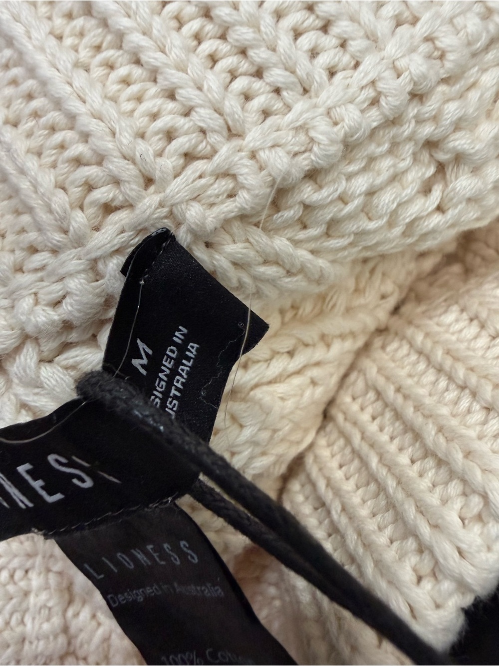 Lioness Serena Pant Cream Cable Knit Flare Pants Boho Coastal Grandma NWT *READ* - Picture 9 of 10